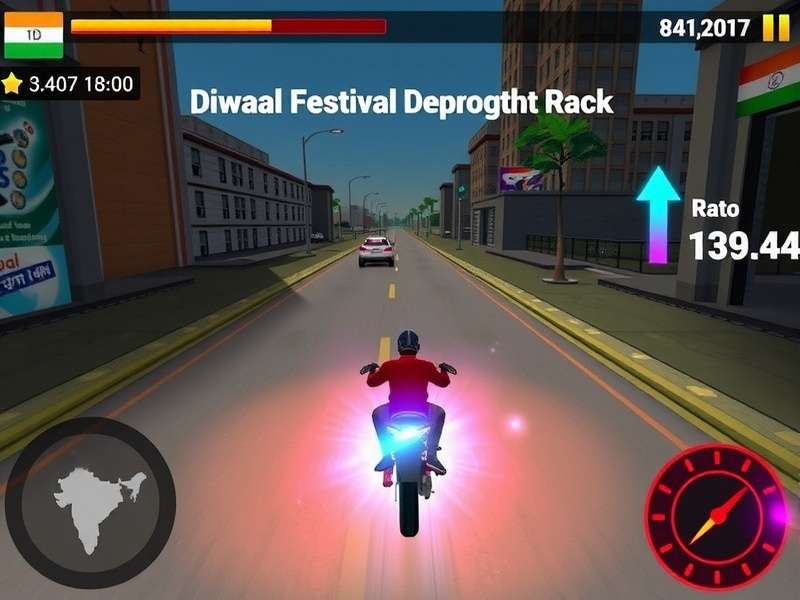 Elite Rush India gameplay screenshot showing racing through Indian streets